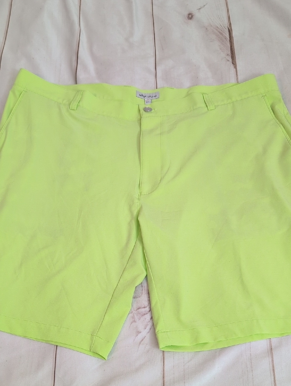 Peter Millar Salem Performance Shorts Lime Green Size 42 Golf Shorts Stretch
